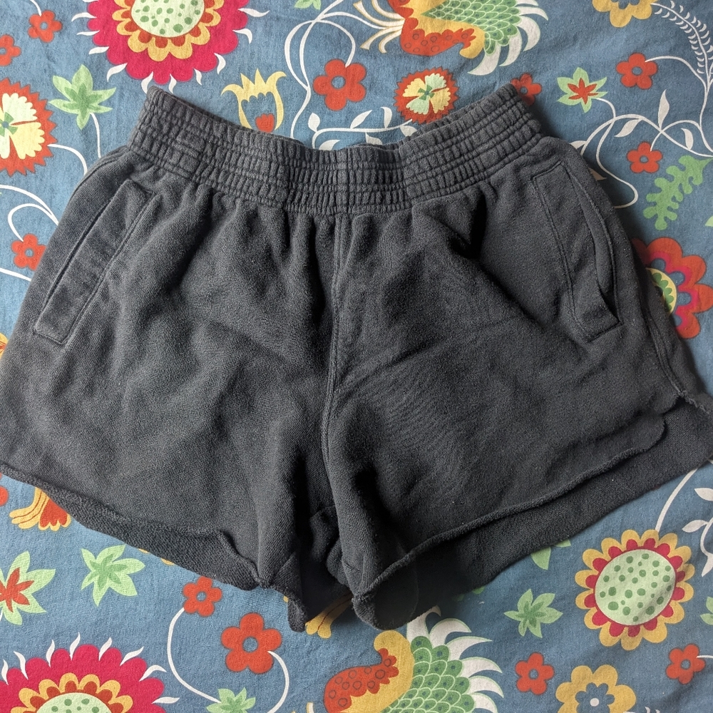 Aerie Black Athletic Lounge Sweat Shorts with Elastic Waistband